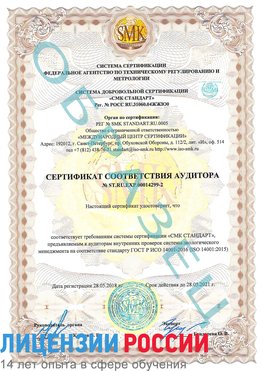 Образец сертификата соответствия аудитора Образец сертификата соответствия аудитора №ST.RU.EXP.00014299-2 Владивосток Сертификат ISO 14001