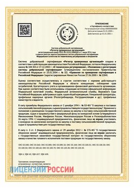 Приложение к сертификату для ИП Владивосток Сертификат СТО 03.080.02033720.1-2020